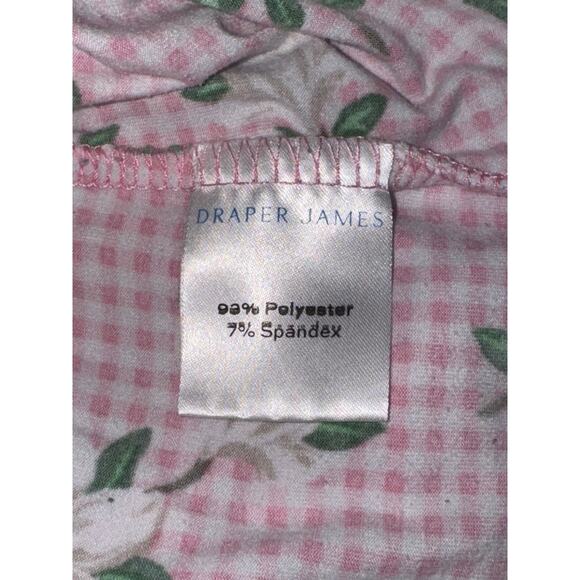 Draper James Magnolia Floral Print Night Sleep Shirt Small Gingham Pink Pajamas - Picture 6 of 7